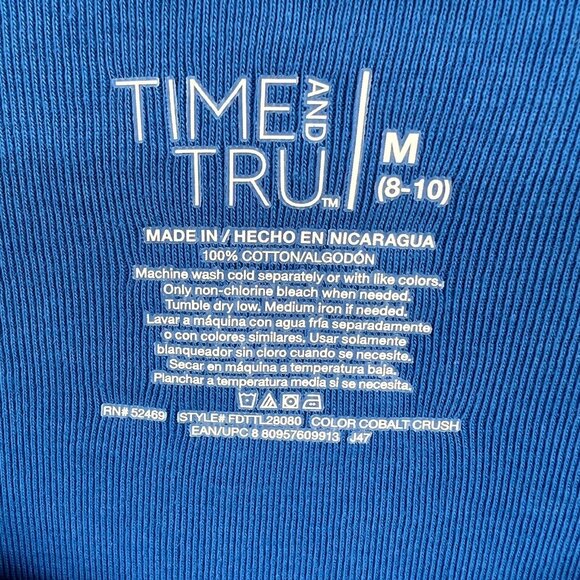 Time and Tru Womens Top Medium‎ 8/10 Blue Pullover Short Sleeve Shirt Lot of 2 - Picture 3 of 11